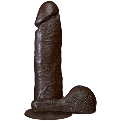 Realistic Cock With Balls Removable Vac U Lock Suction Cup 6 / 16 Cm Chocolate