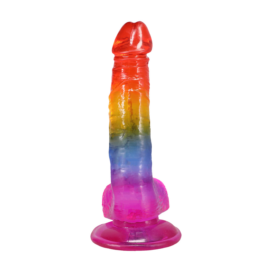 Realistic Cock With Balls 8.5 / 21,6 Cm Rainbow