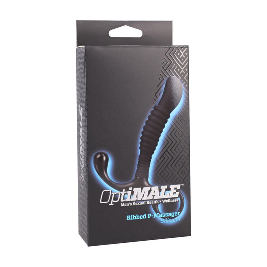 Ribbed Silicone Prostate Massager Black