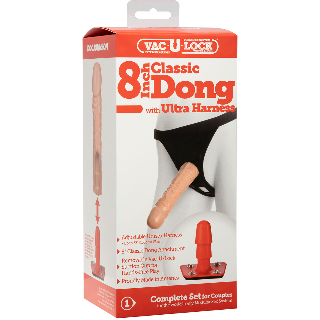 Classic Dildo With Ultra Harness 8 / 20 Cm Vanilla