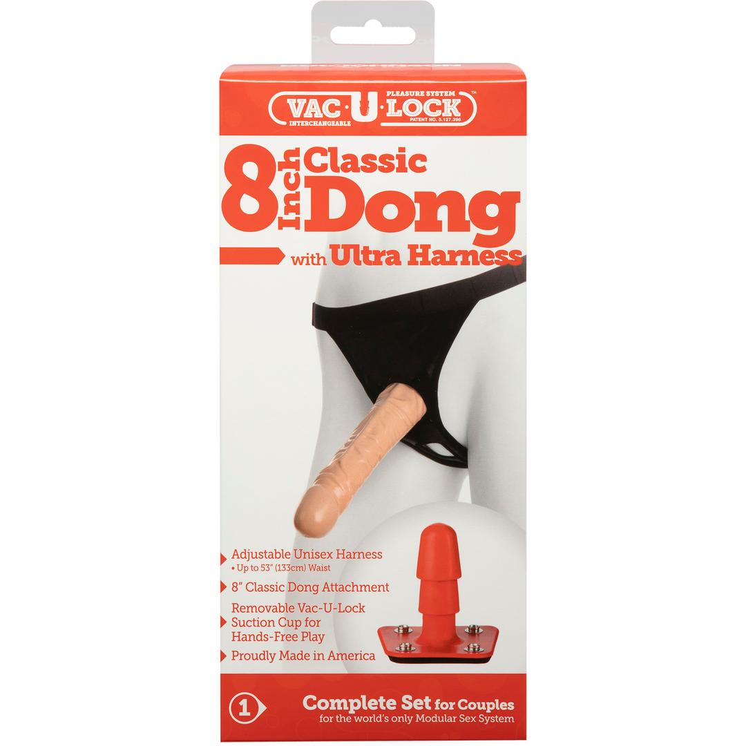 Classic Dildo With Ultra Harness 8 / 20 Cm Vanilla