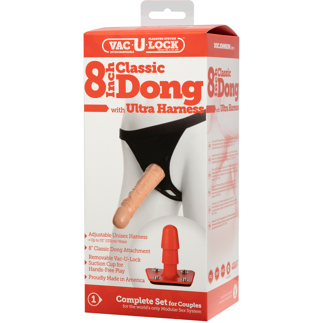 Classic Dildo With Ultra Harness 8 / 20 Cm Vanilla