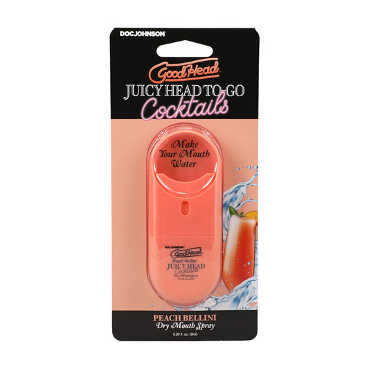 Juicy Head Cocktails Dry Mouth Spray To Go Peach Bellini 0.3 Fl Oz / 9 Ml