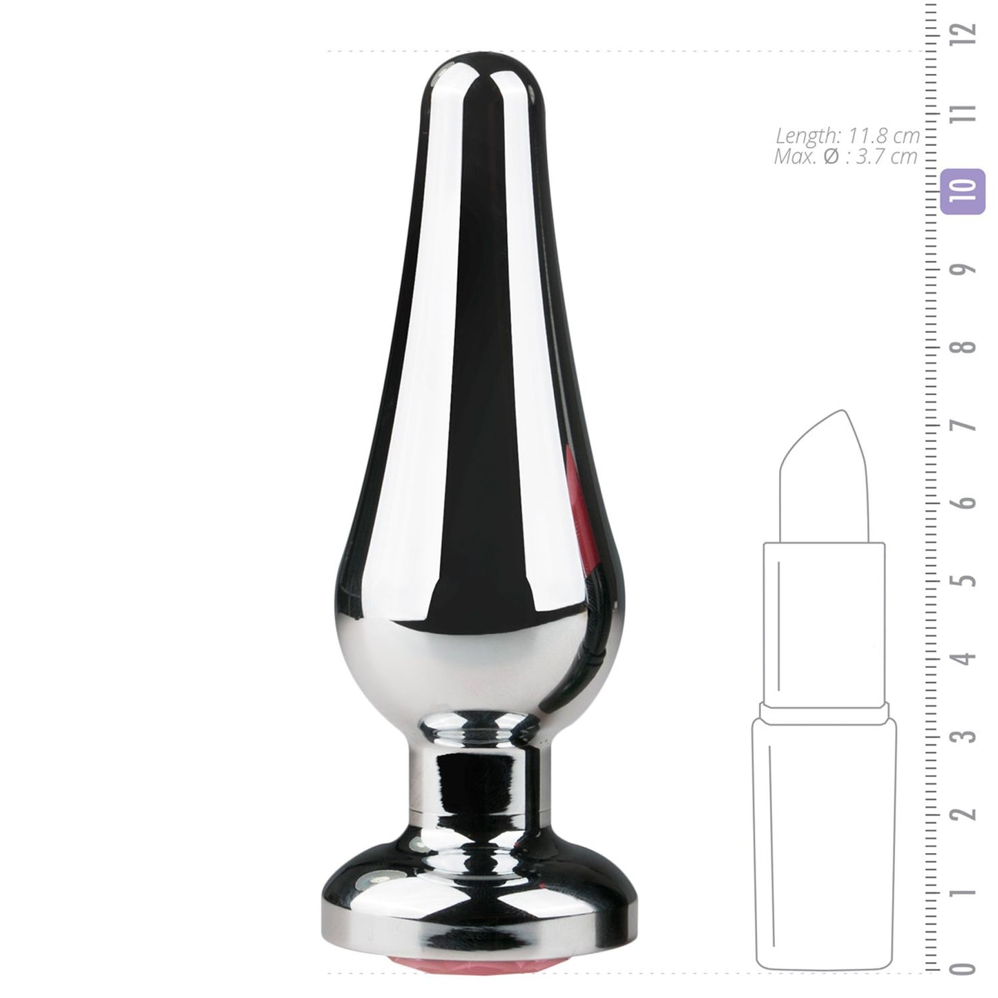 Easytoys Zilverkleurige Metalen Buttplug Met Roze Diamant