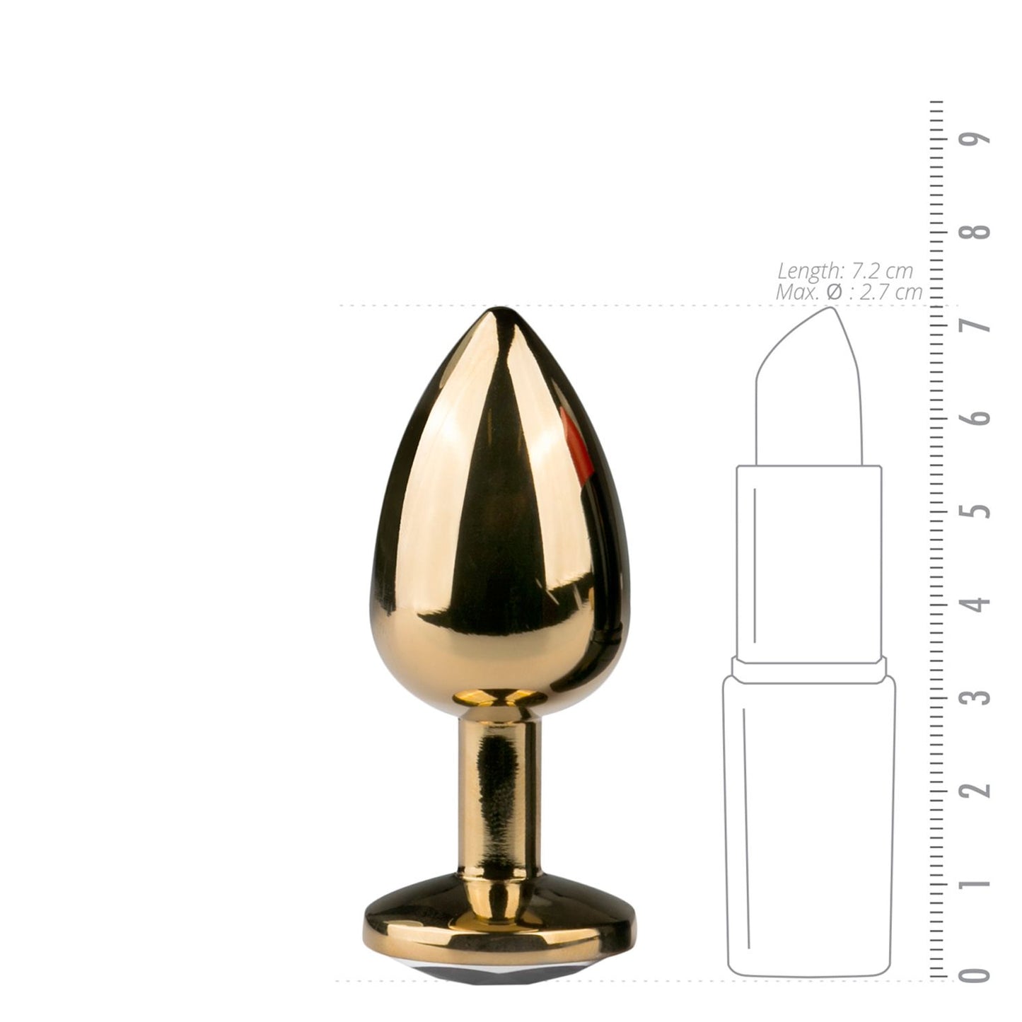 Easytoys Goudkleurige Metalen Buttplug Met Transparante Steen