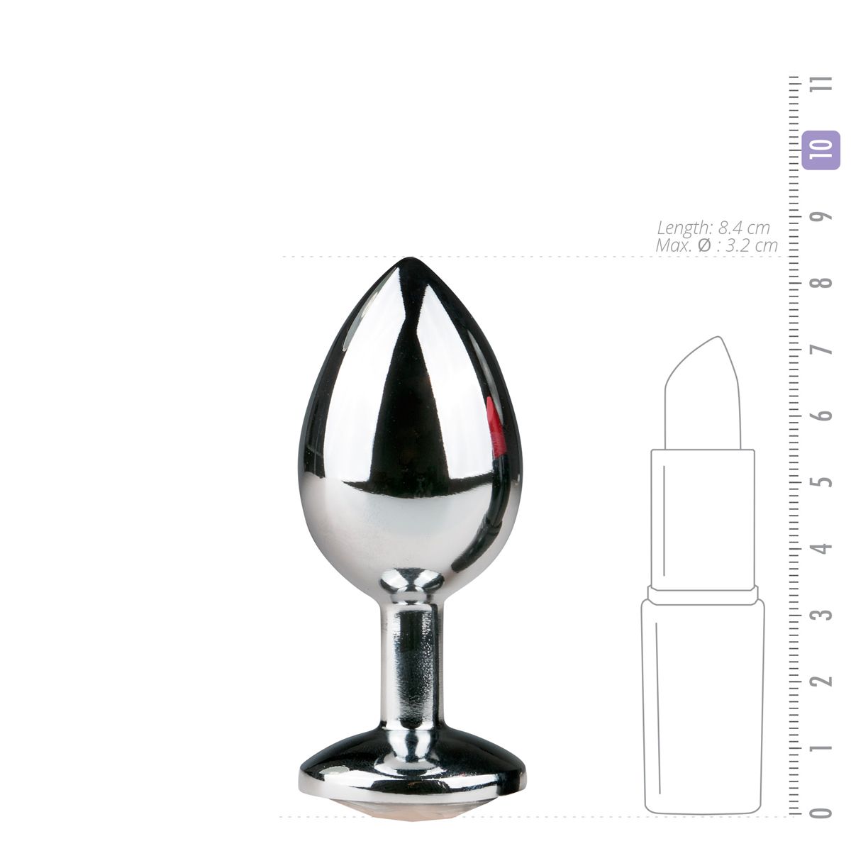 Easytoys Metalen Buttplug Met Zilveren Diamant M