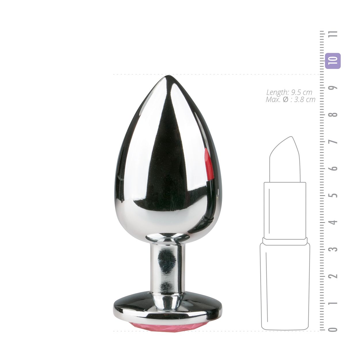 Easytoys Metalen Buttplug Zilver/roze L