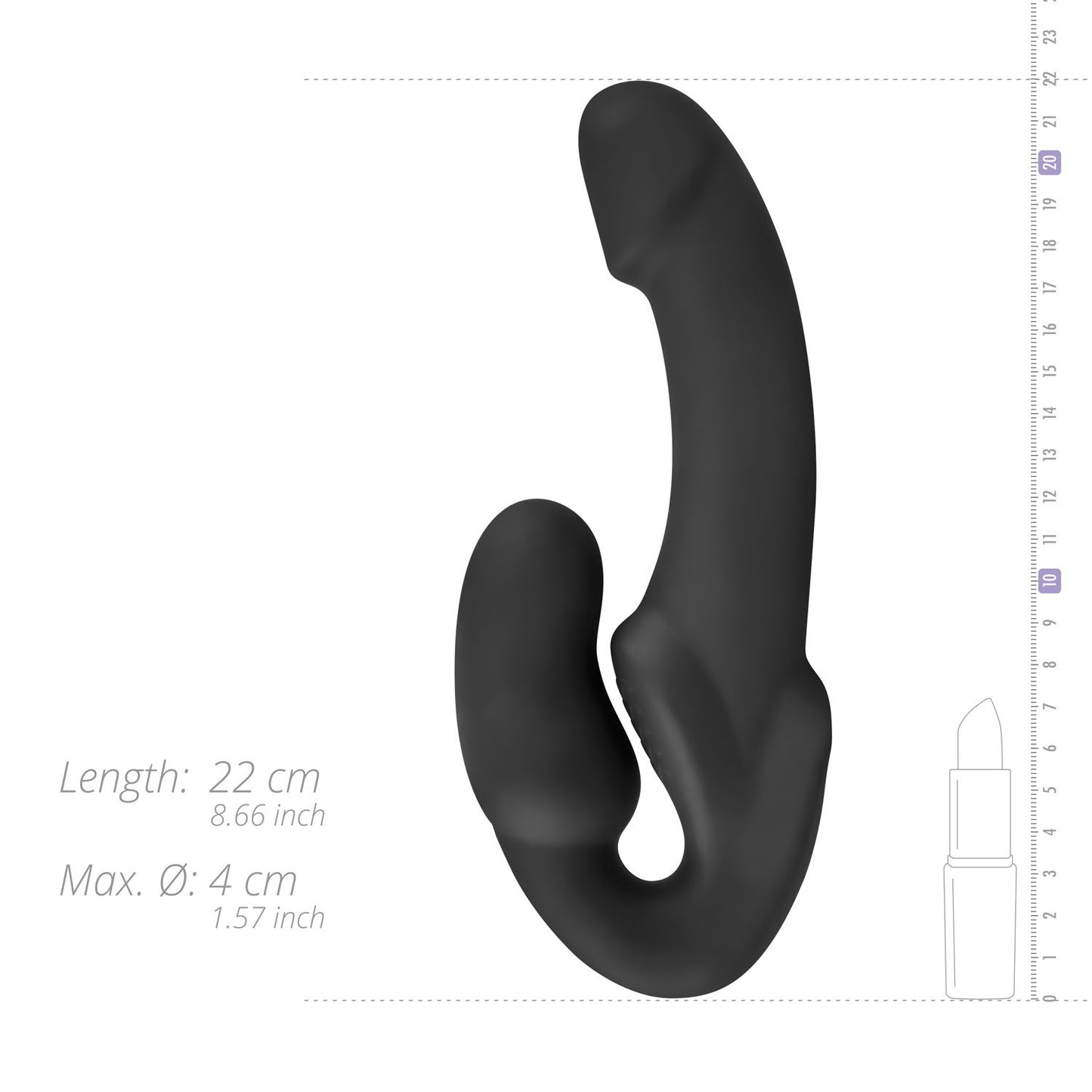 No Parts Morgan Strapless Strapon Dildo 22 Cm Zwart