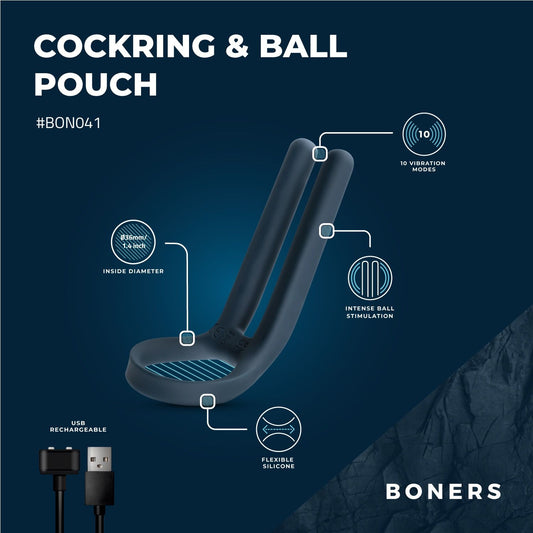 Boners Cockring & Ball Stimulator Blauw