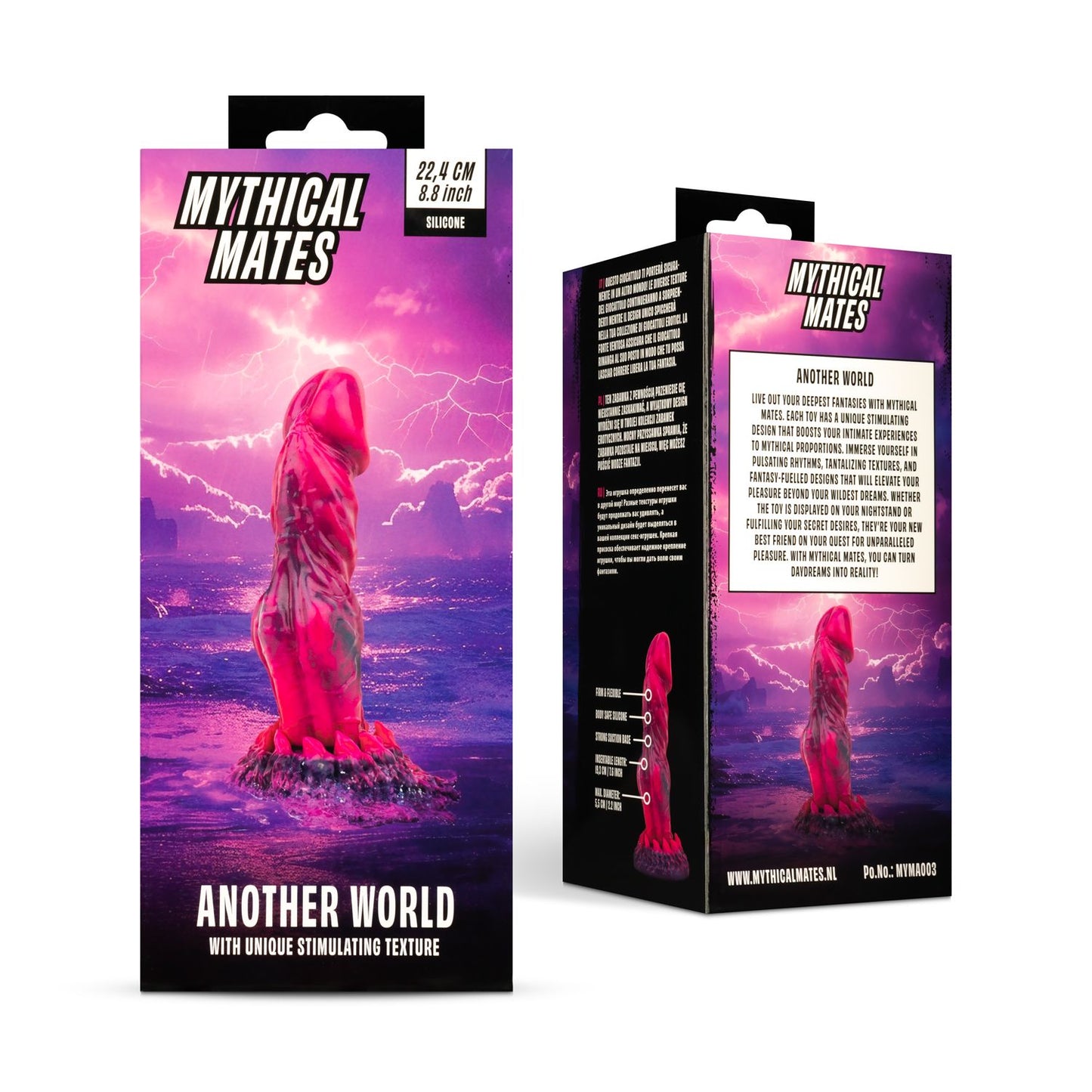 Mythical Mates Another World Dildo Roze & Paars 22.4 Cm