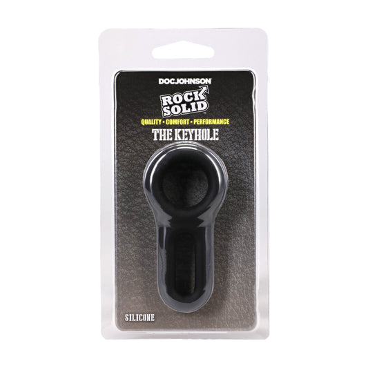 The Keyhole Silicone Cockring Black