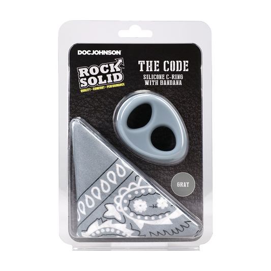 The Code Silicone Cockring With Bandana Gray