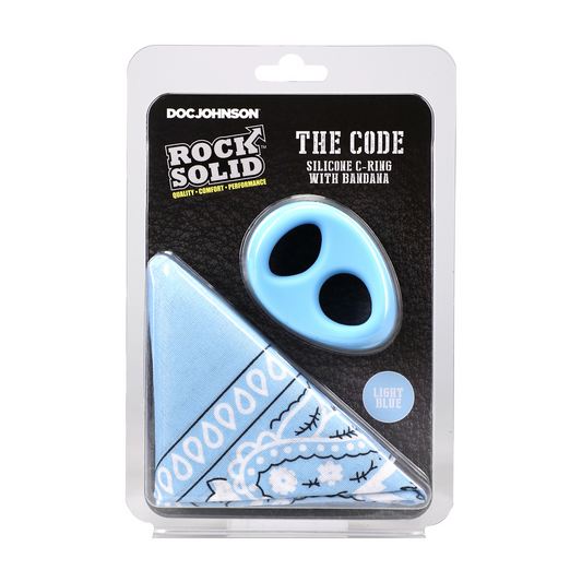 The Code Silicone Cockring With Bandana Light Blue