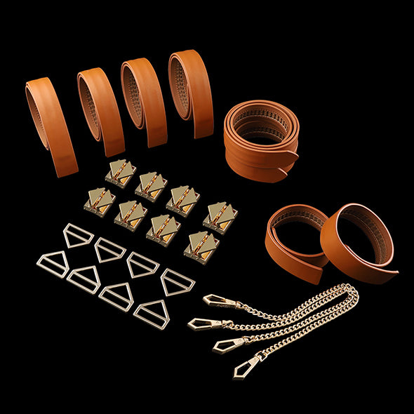 LOCKINK - 8-Bondage-Straps Restraint Set - brown