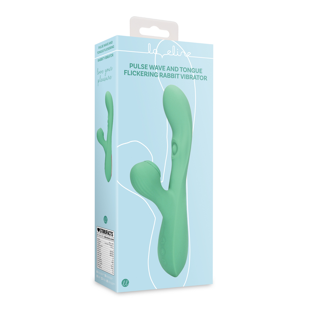 Pulse Wave And Tongue Flickering Rabbit Vibrator Blue Grass