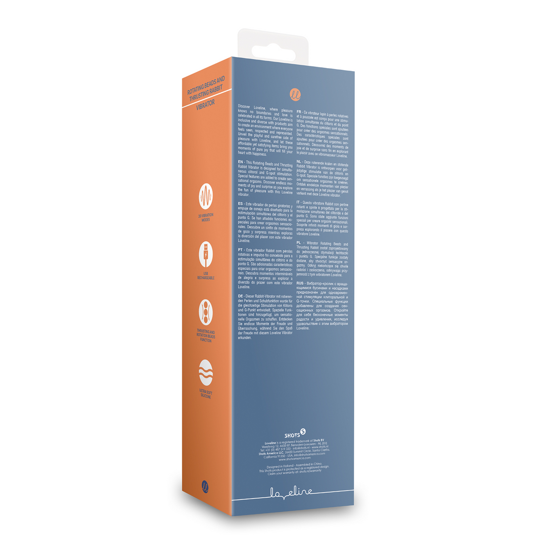 Loveline Roterende & Stotende Rabbit Vibrator Blue Nova