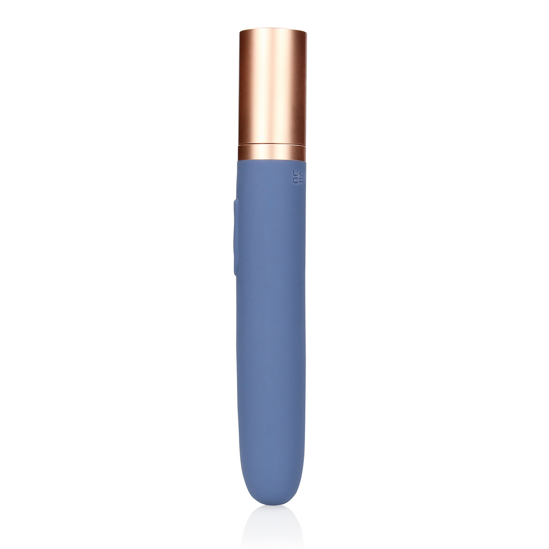 Travel Vibrator With Lube Compartment And Pump Blue Horizon
