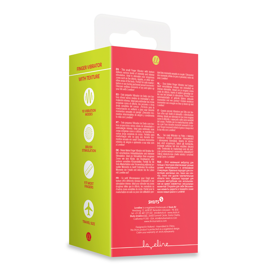 Loveline Textured Finger Vibrator Sunrise Red