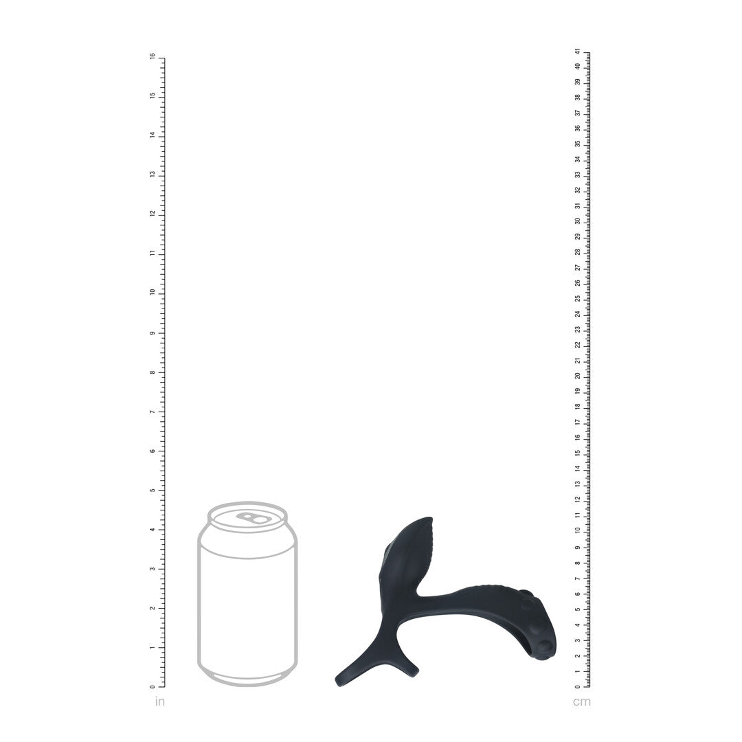 Anillo Vibrador De Silicona Para Pene Y Testículos Con Asa Negro