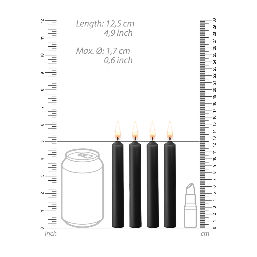 Teasing Wax Candles 4 Pieces Black