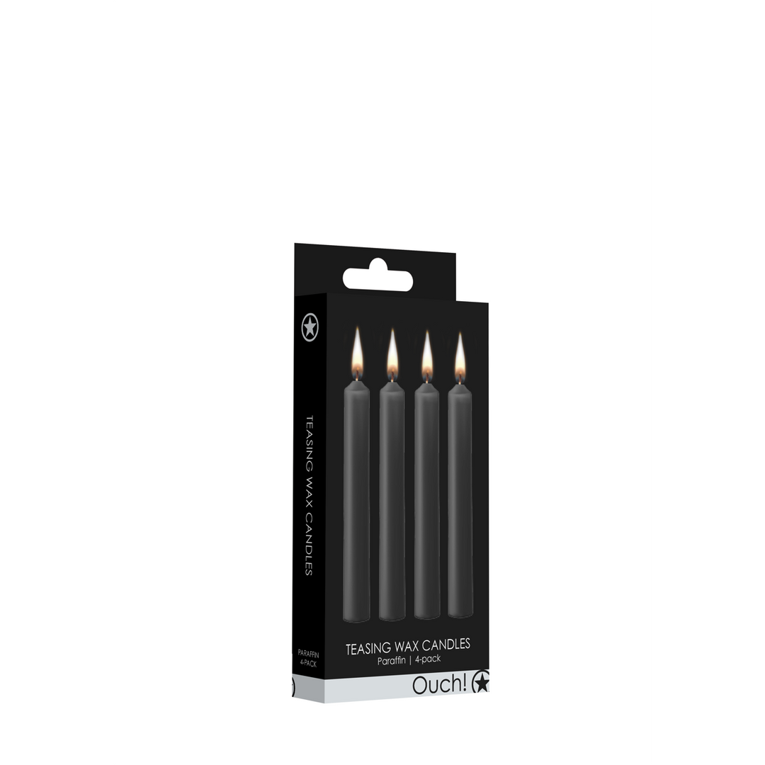 Teasing Wax Candles 4 Pieces Black