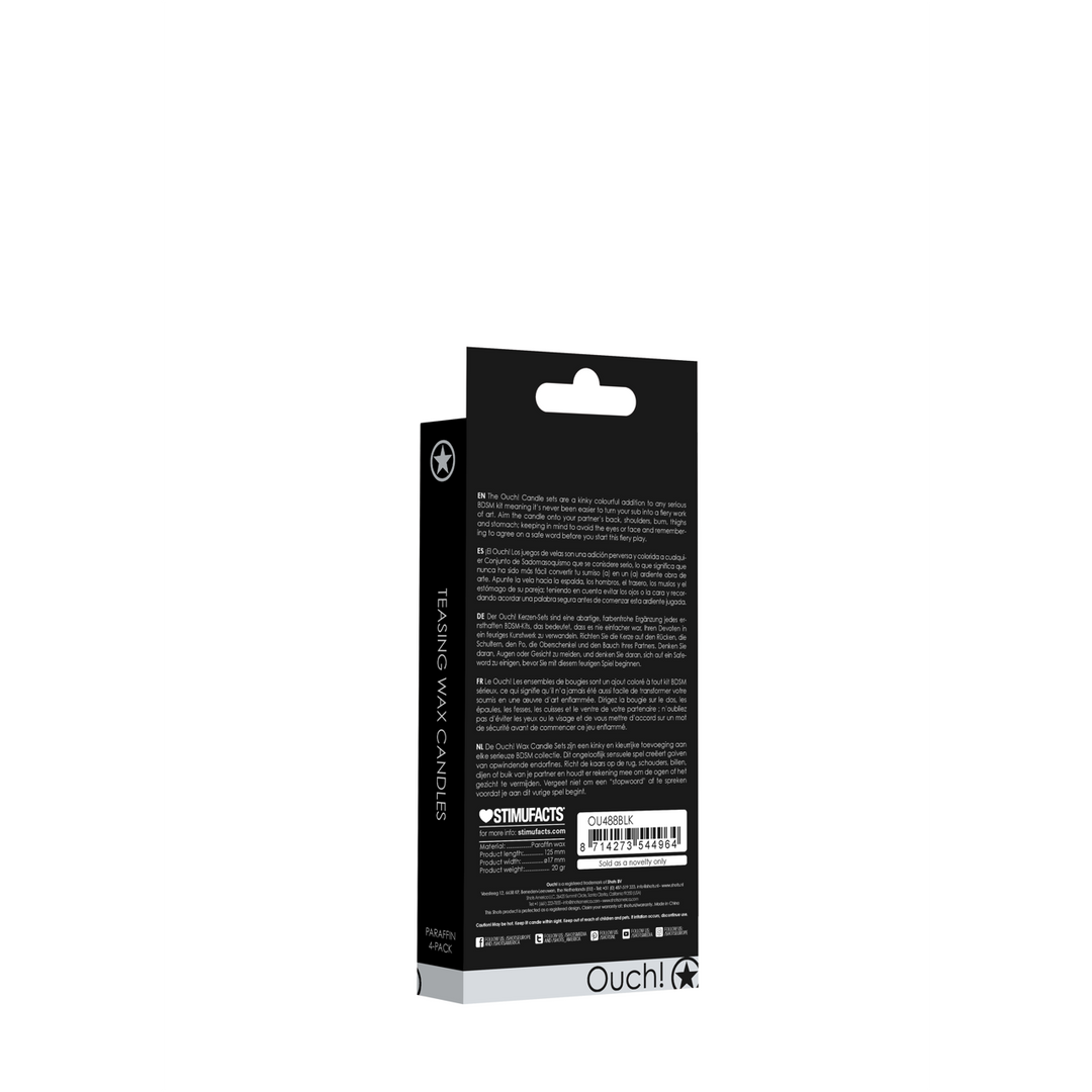 Teasing Wax Candles 4 Pieces Black
