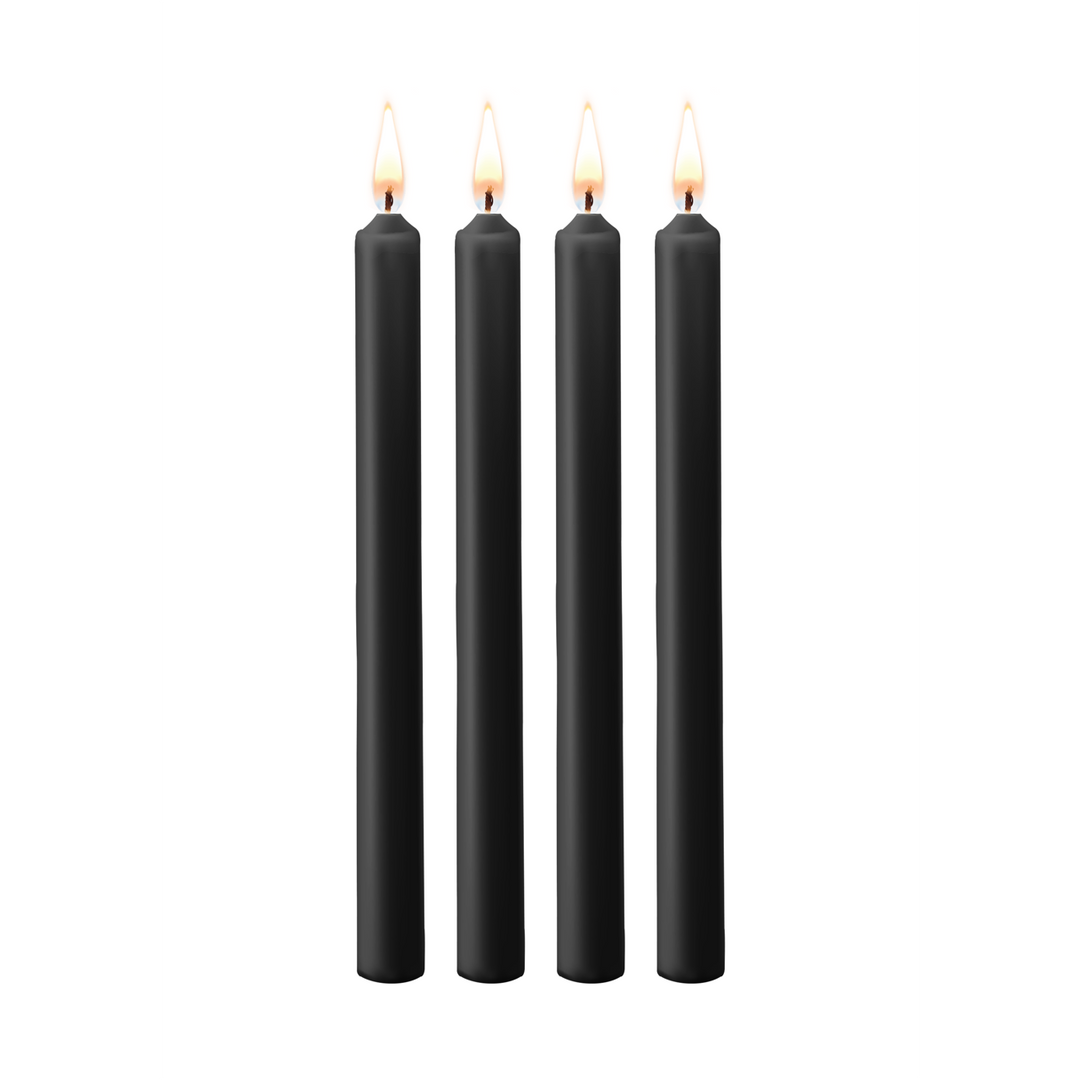 Teasing Wax Candles 4 Pieces Large Black
