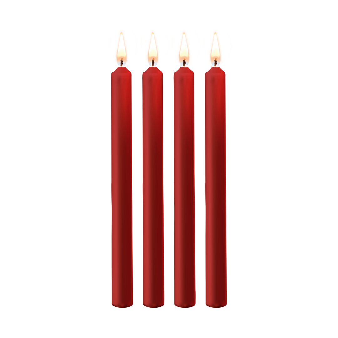 Teasing Wax Candles 4 Pieces Large Black