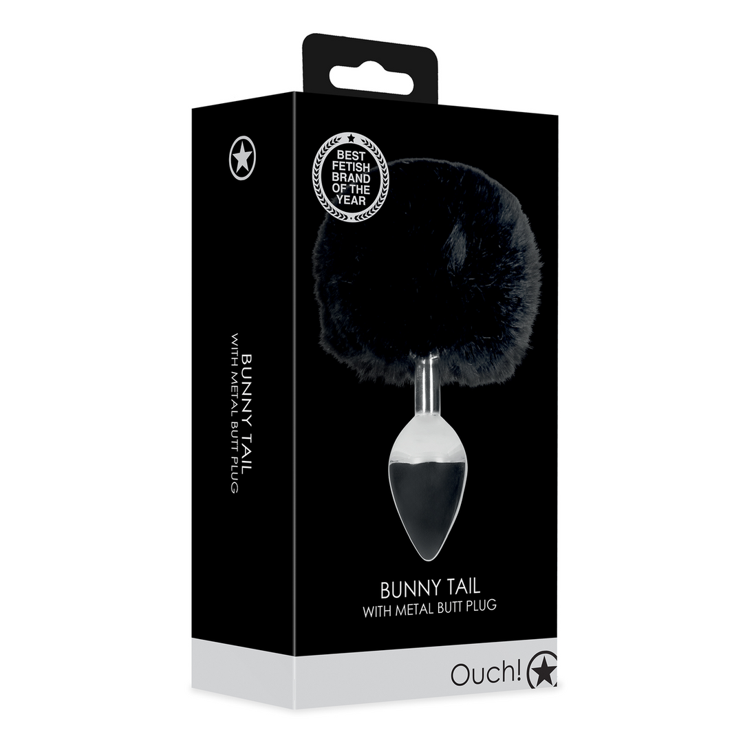 Ouch! Metalen Buttplug Met Staart Zwart