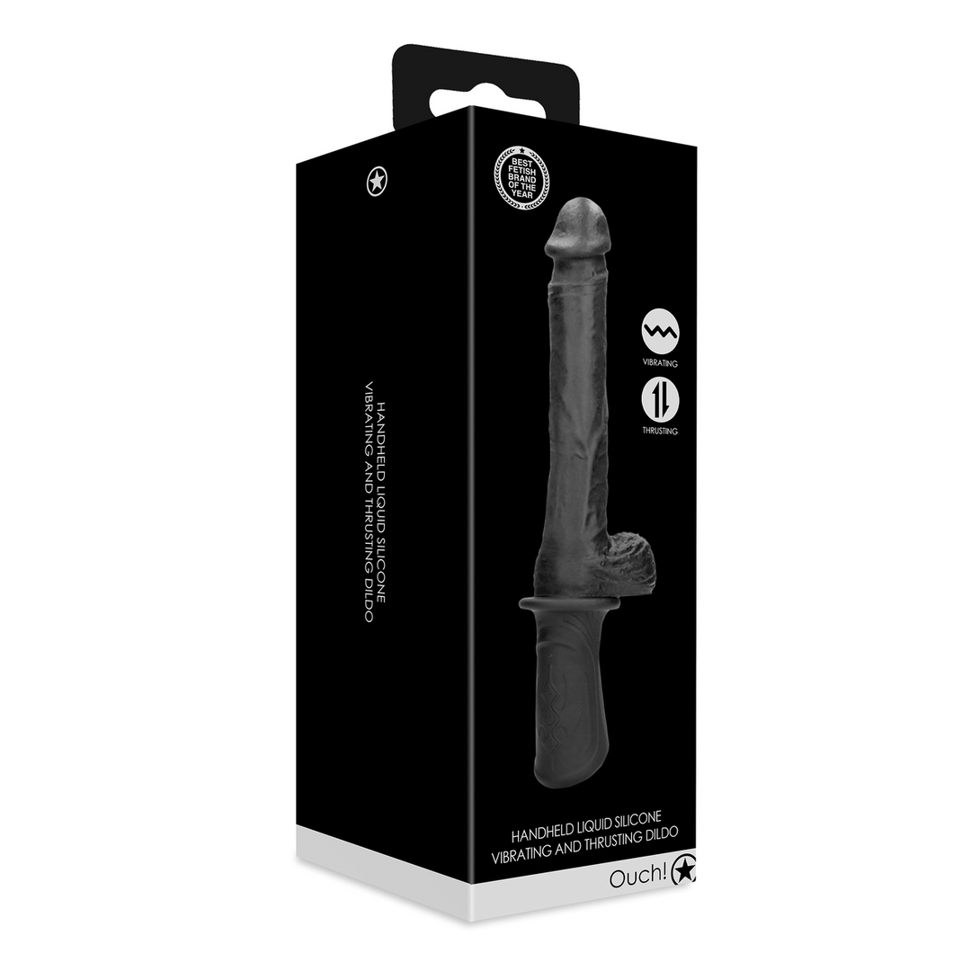 Ouch! Vibrerende Stotende Dildo Met Handvat