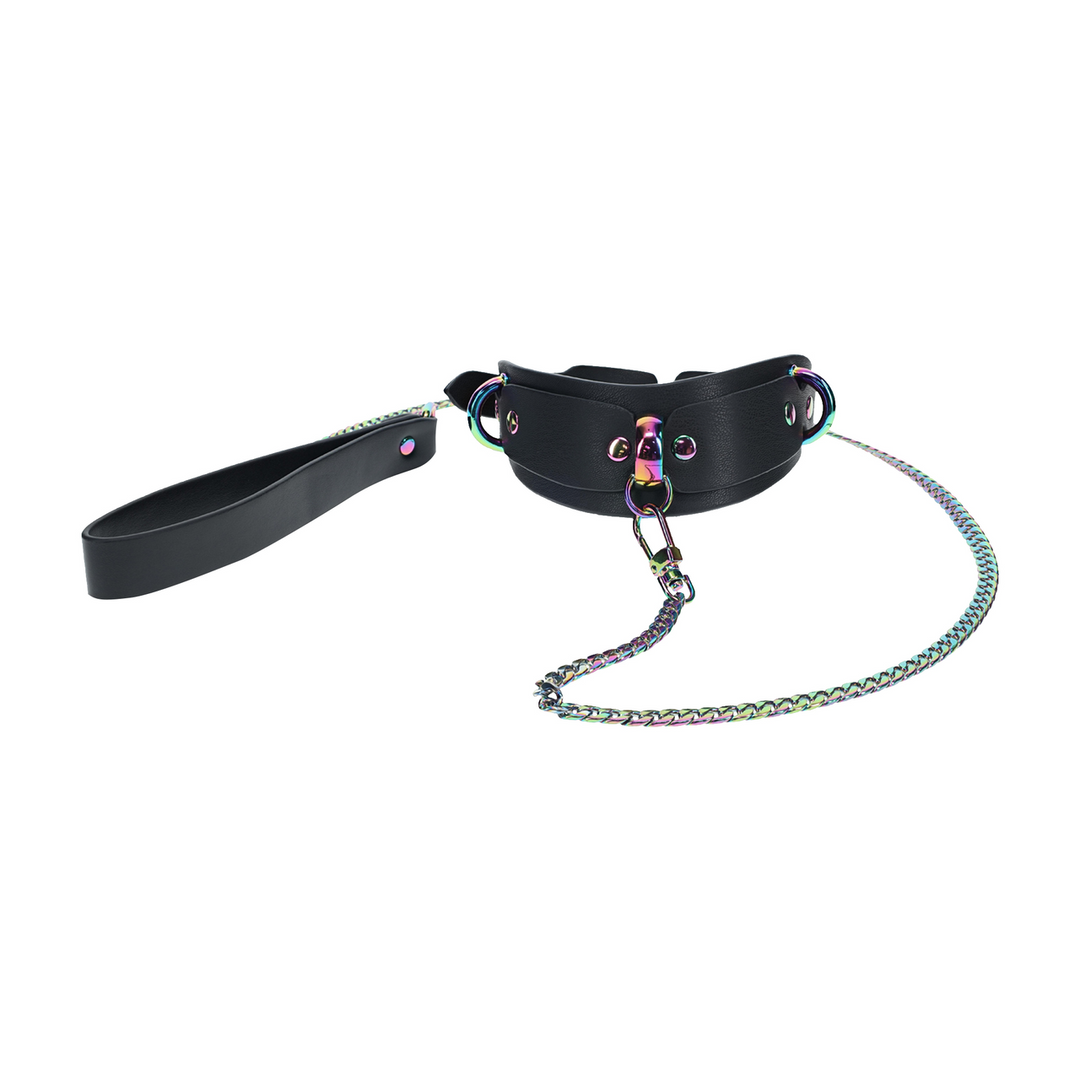 Ouch! Venice Collection Collar With Leash Black