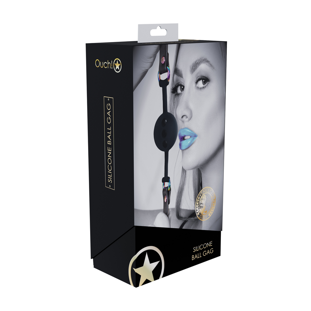 Ouch! Venice Collection Silicone Ball Gag Black