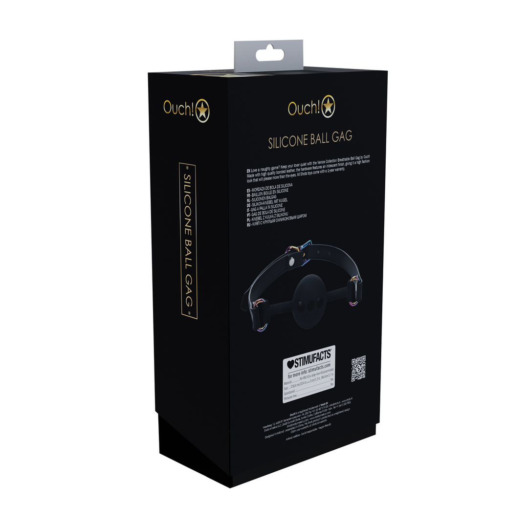 Ouch! Venice Collection Silicone Ball Gag Black