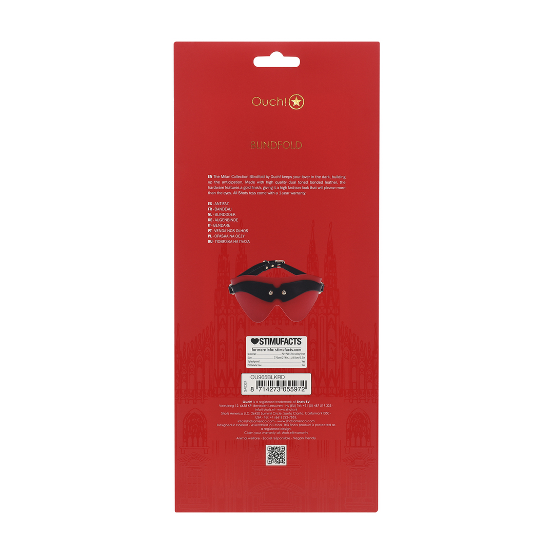 Ouch! Milan Collection Blindfold Black/red