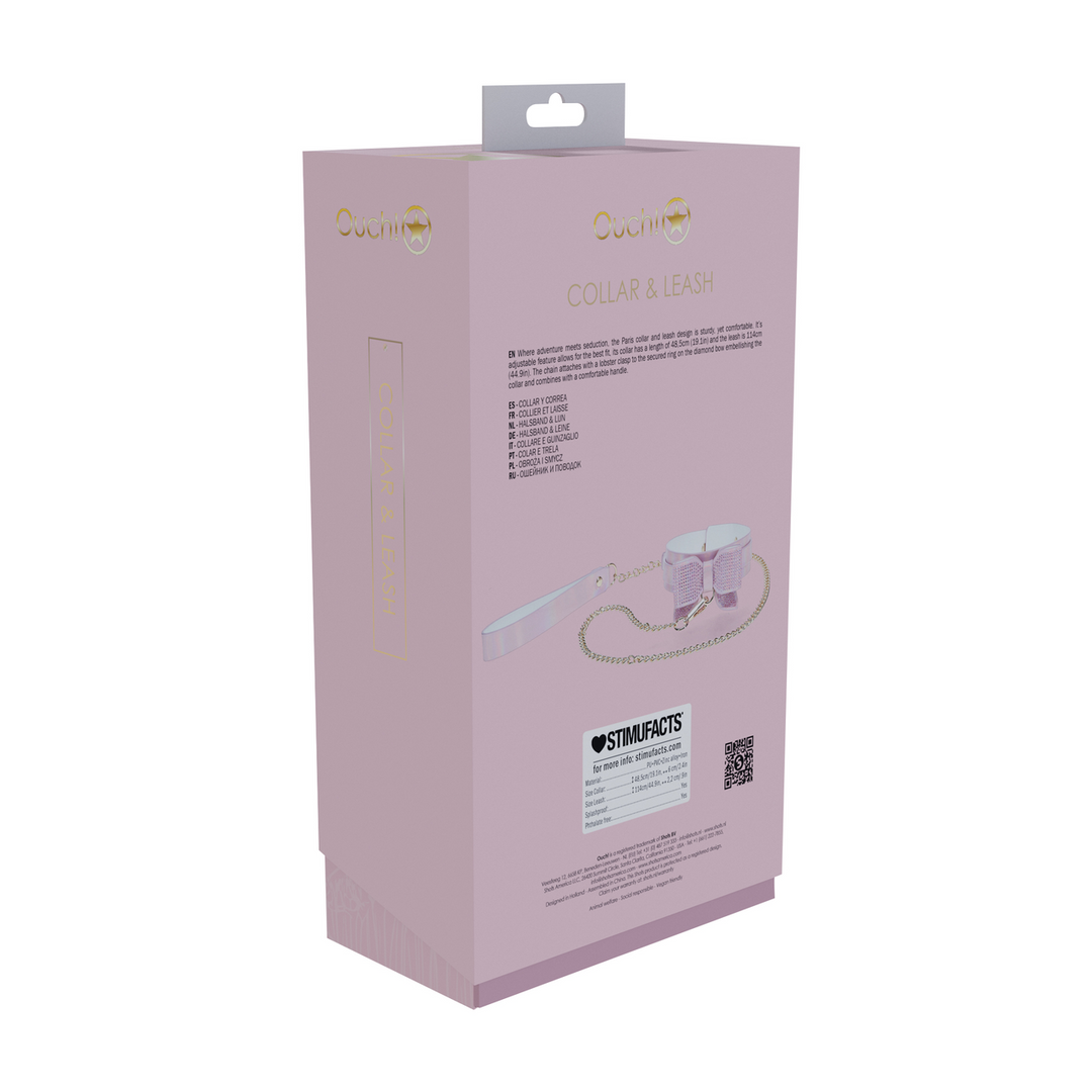 Ouch! Paris Collection Collar With Leash Pink