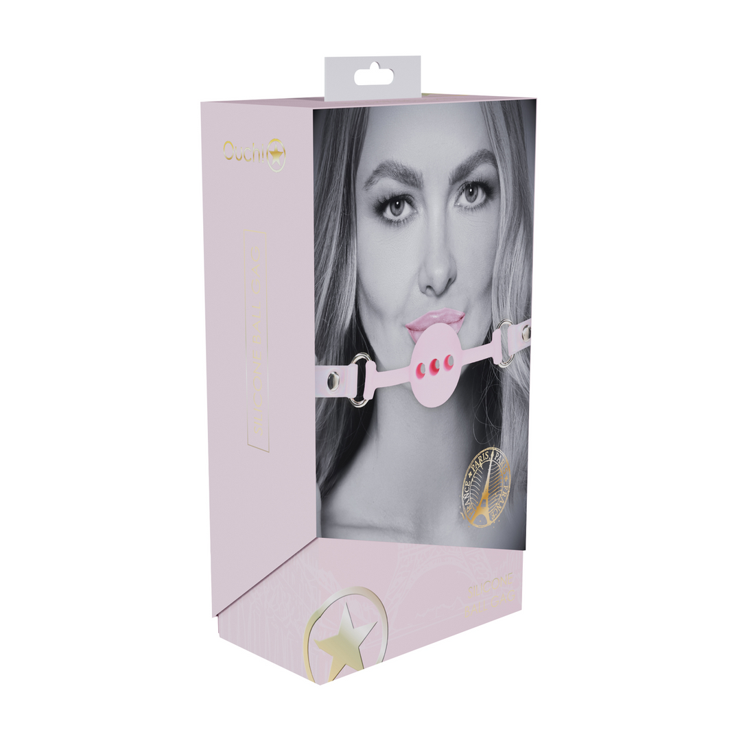 Ouch! Paris Collection Silicone Ball Gag Pink