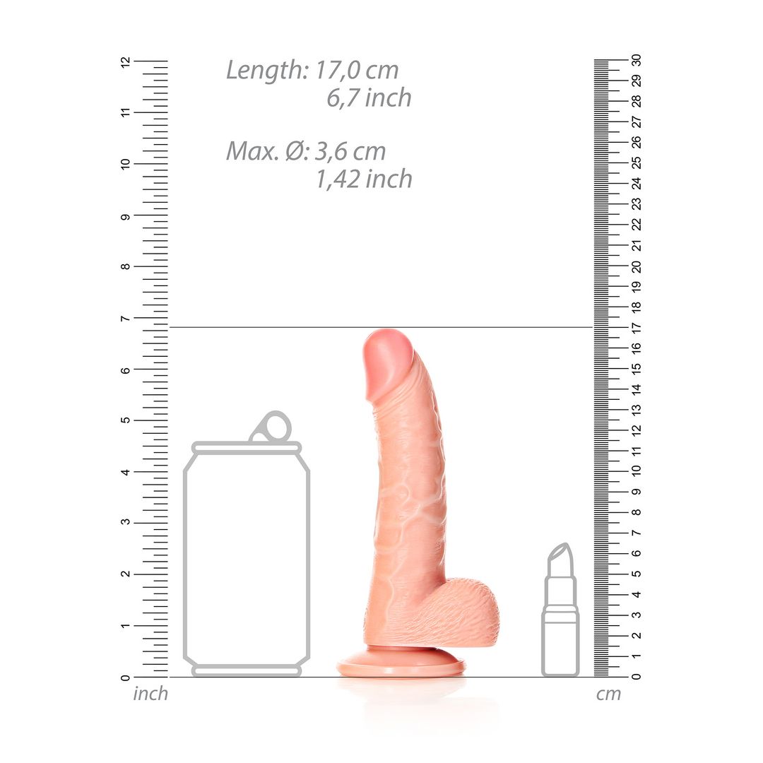 Realrock Curved Realistic Dildo With Balls And Suction Cup 6 / 15,5 Cm