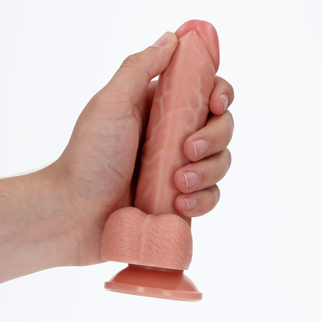 Realrock Curved Realistic Dildo With Balls And Suction Cup 6 / 15,5 Cm