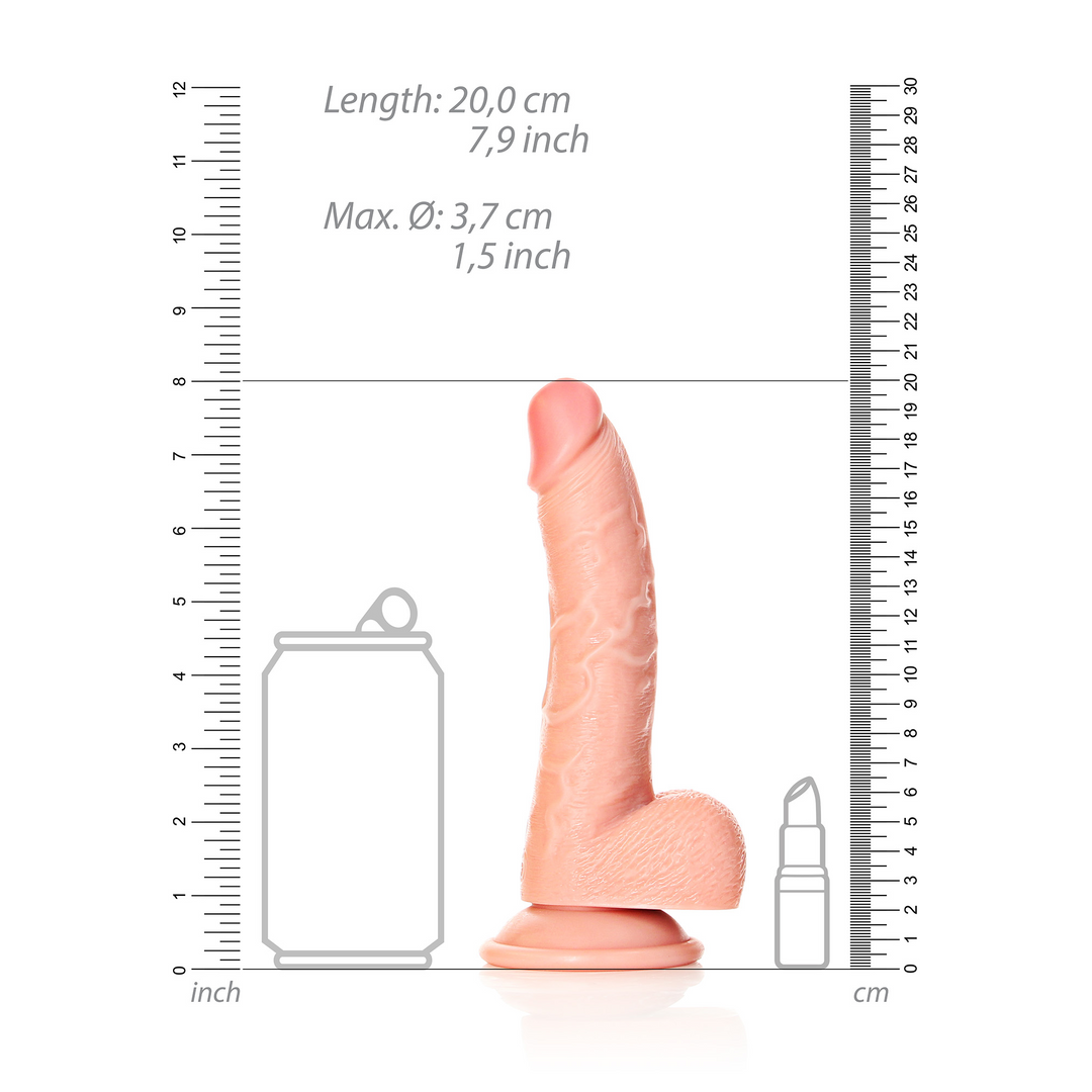 Realrock Curved Realistic Dildo With Balls And Suction Cup 7 / 18 Cm