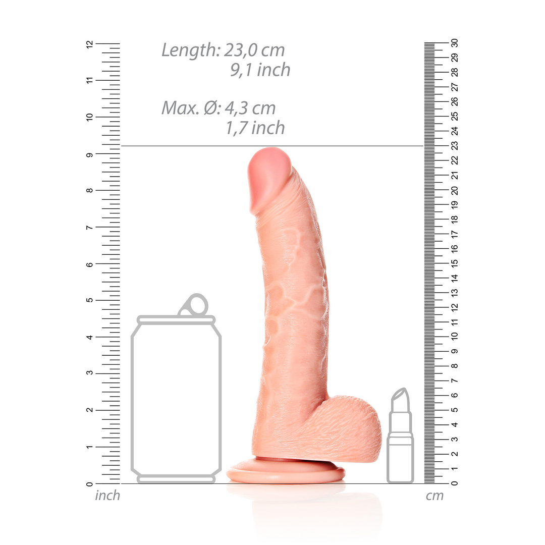 Realrock Curved Realistic Dildo With Balls And Suction Cup 8 / 20,5 Cm