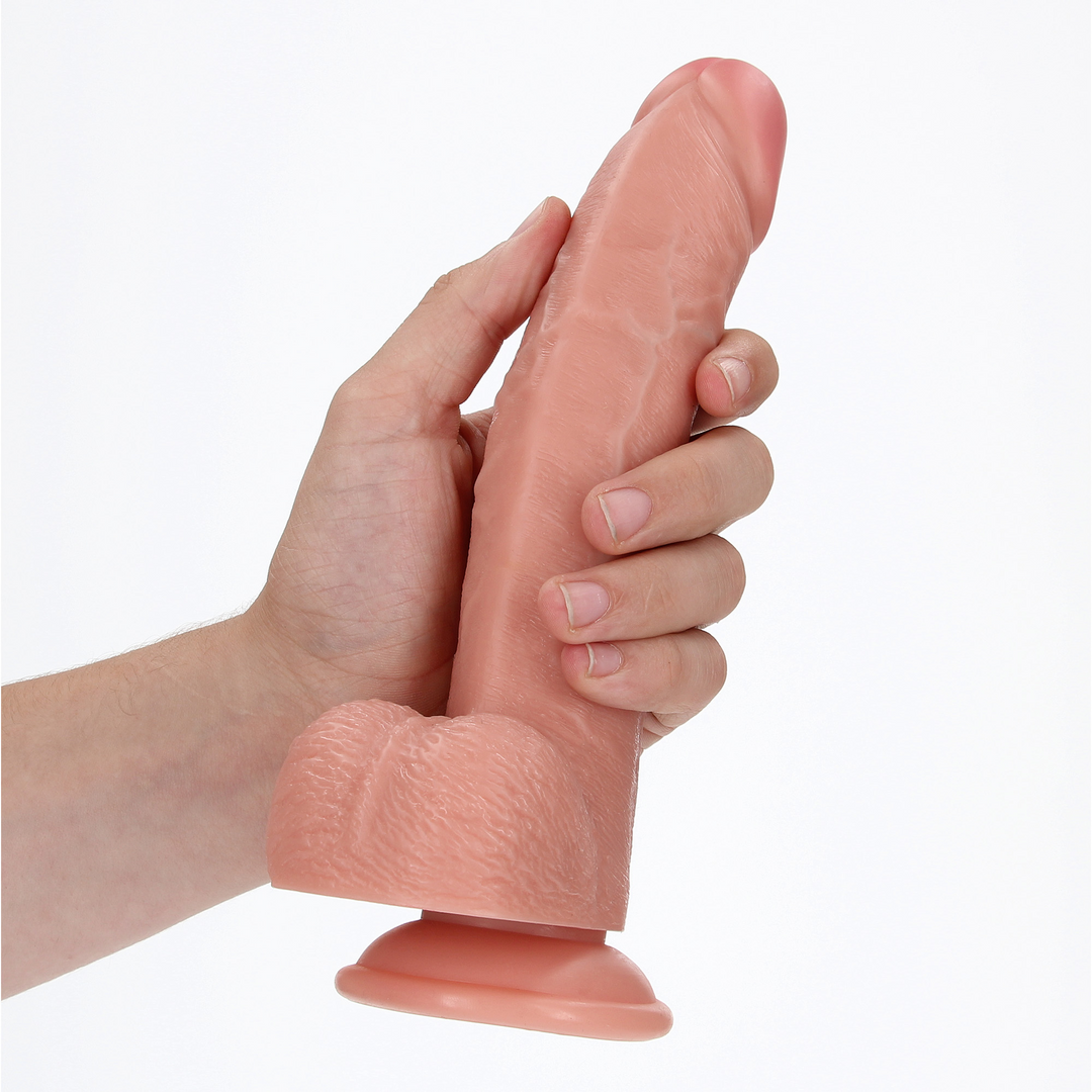 Realrock Curved Realistic Dildo With Balls And Suction Cup 8 / 20,5 Cm