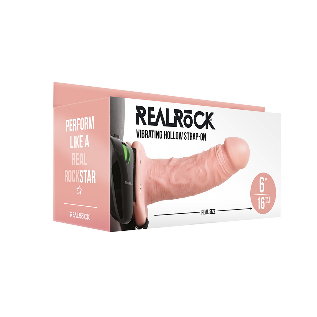 Realrock Vibrating Hollow Strap On Without Balls 6 / 15,5 Cm