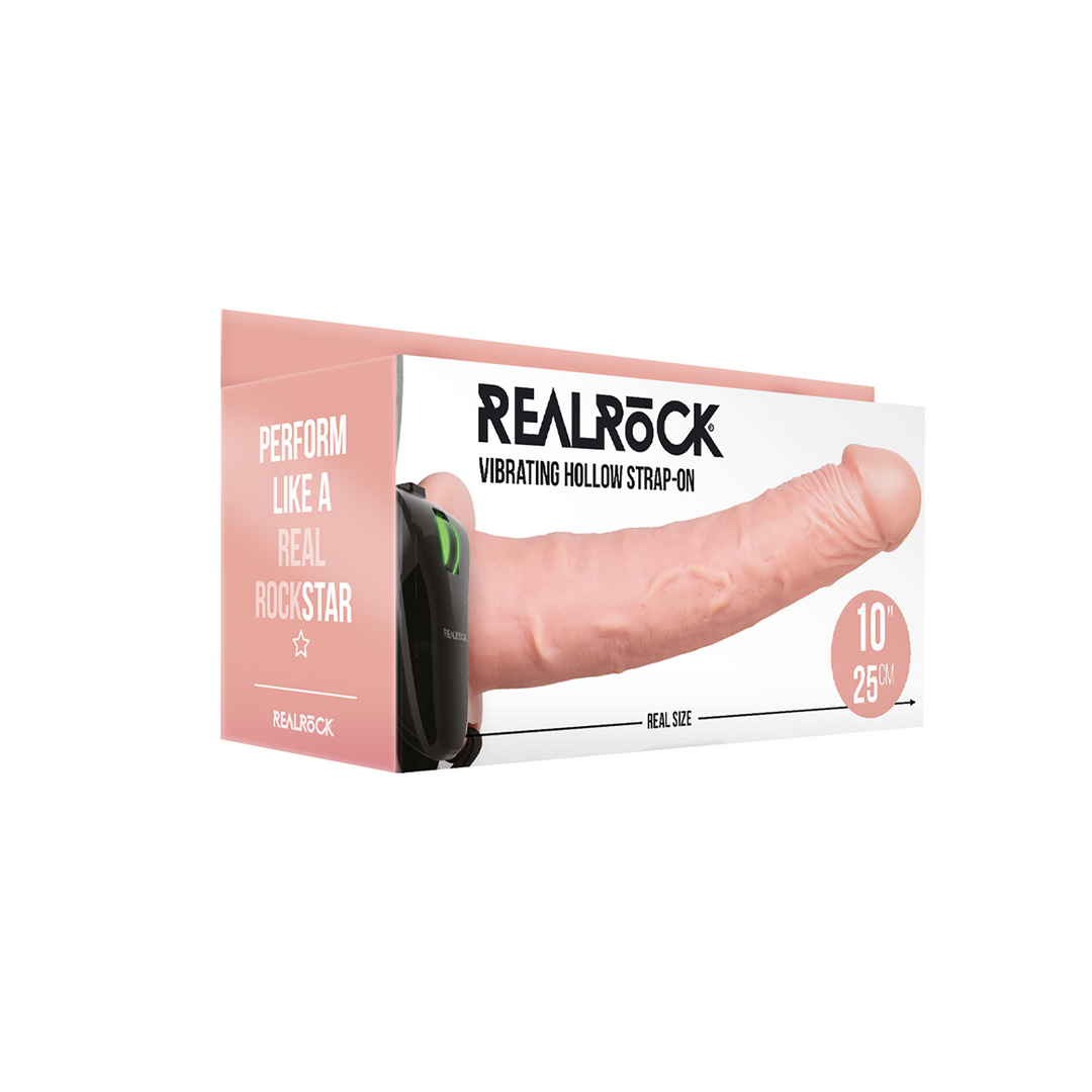 Realrock Vibrating Hollow Strap On Without Balls 10 / 24,5 Cm