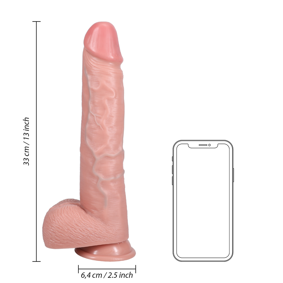 Realrock Extra Large Straight With Balls 13 / 33 Cm Flesh