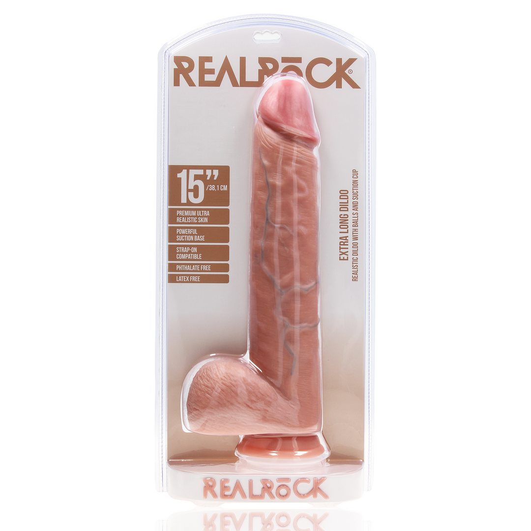Realrock Extra Large Straight With Balls 15 / 38 Cm Flesh