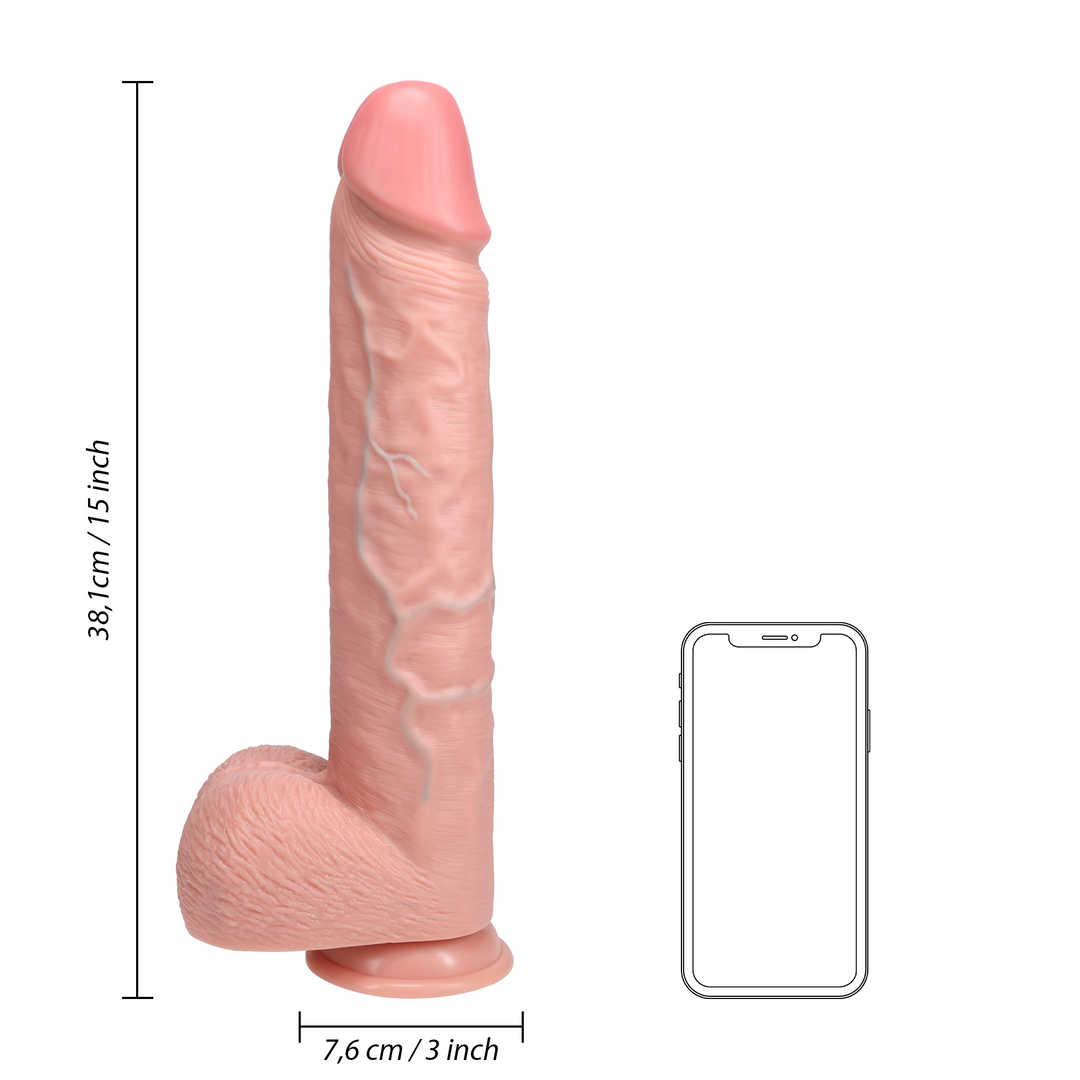 Realrock Extra Large Straight With Balls 15 / 38 Cm Flesh