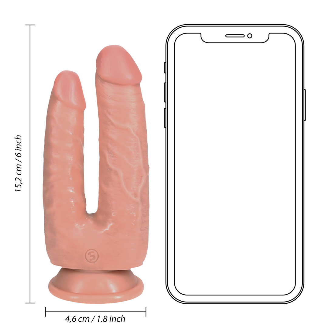 Realrock Double Trouble Dildo 5/6 12,7/15,2 Cm Flesh