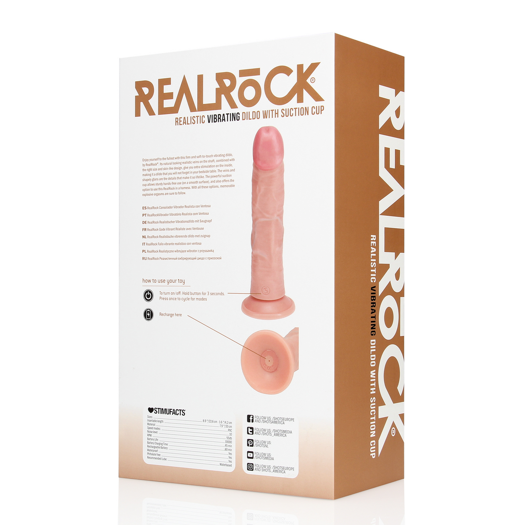 RealRock Vibrerende Gebogen Dildo 20 Cm