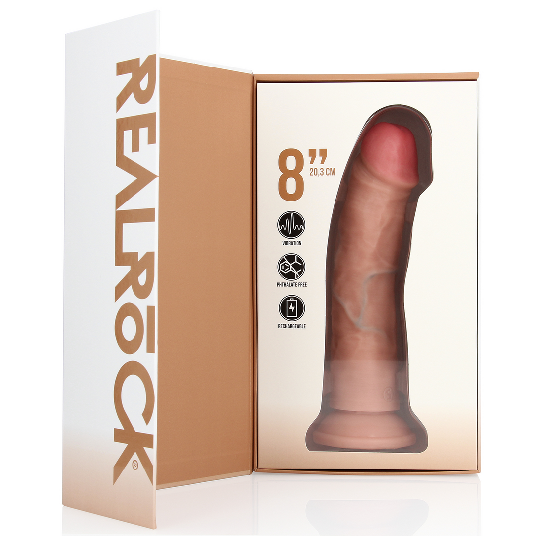 RealRock Vibrerende Gebogen Dildo 20 Cm