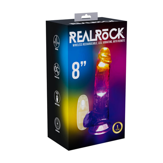 Realrock Led Glow Vibrerende Dildo Met Ballen 20 Cm